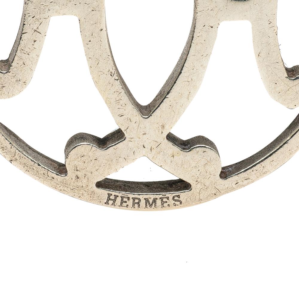 Hermès B Hermès Silver Palladium Metal Plated H Logo Bag Charm France