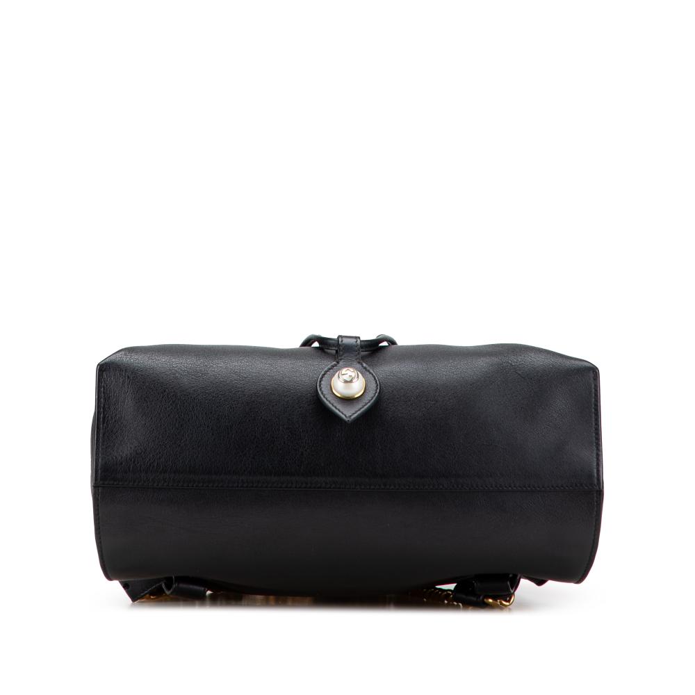 Gucci B Gucci Black with White Calf Leather Studded Animalier Malin Backpack Italy