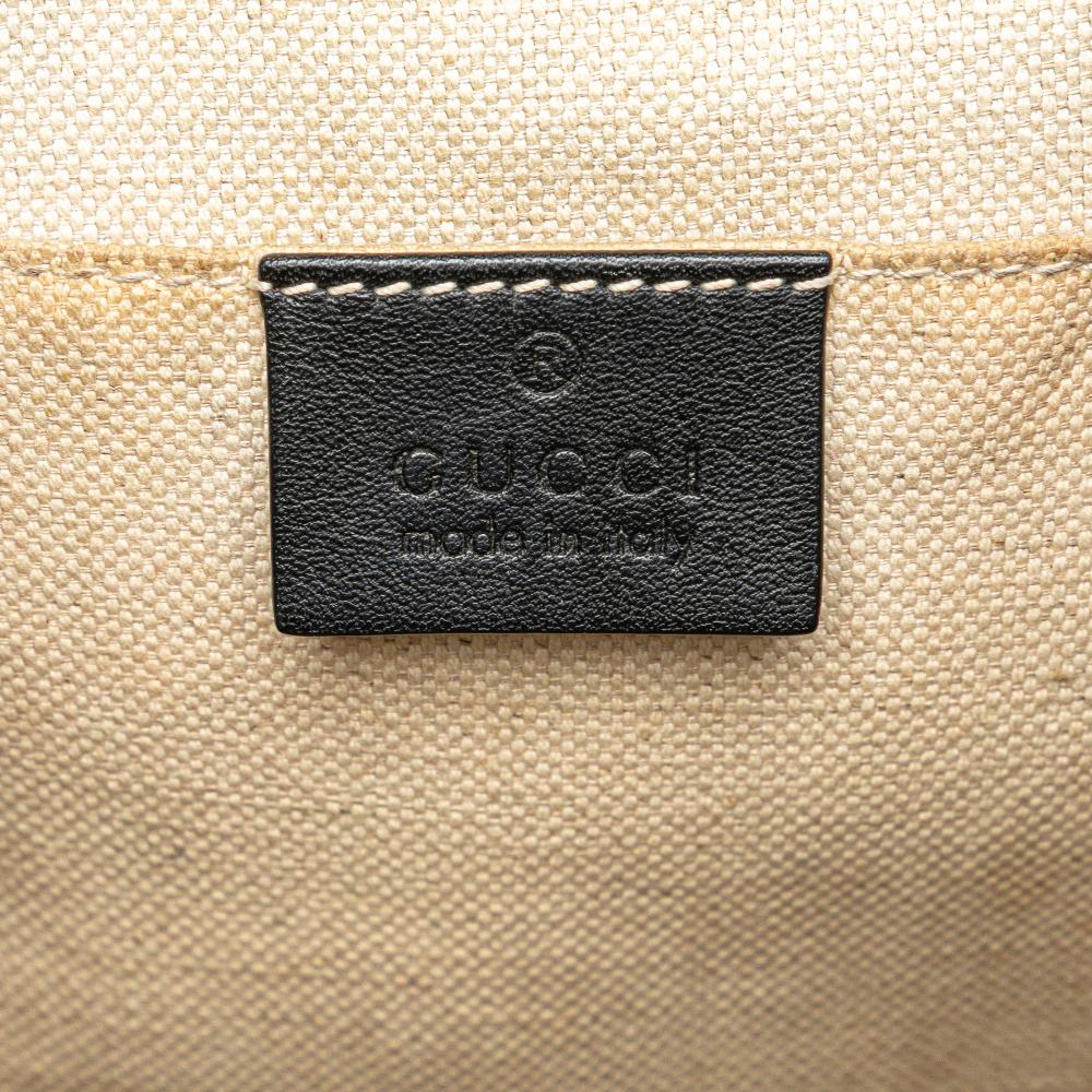 Gucci B Gucci Black with White Calf Leather Studded Animalier Malin Backpack Italy