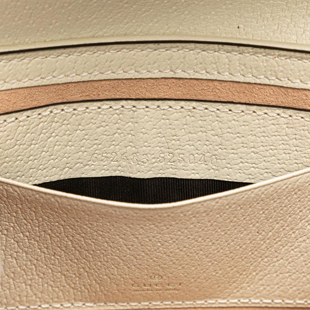 Gucci AB Gucci Brown Beige with White Coated Canvas Fabric Mini GG Supreme Berry Padlock Satchel Italy