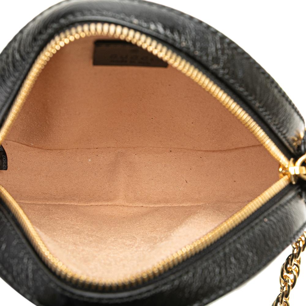 Gucci B Gucci Black Suede Leather Mini Ophidia Round Crossbody Italy