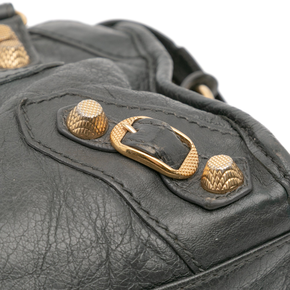 Balenciaga City Mini Leather Handbag Grey