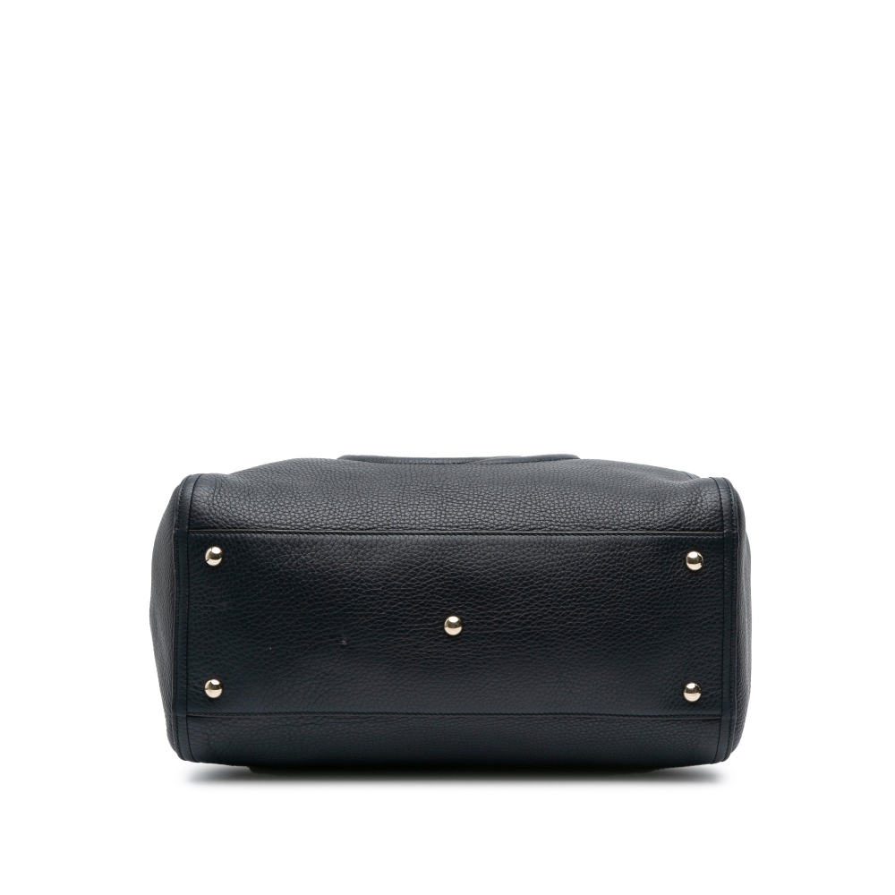 Gucci Soho Medium Leather Hobo Shoulder Bag Black