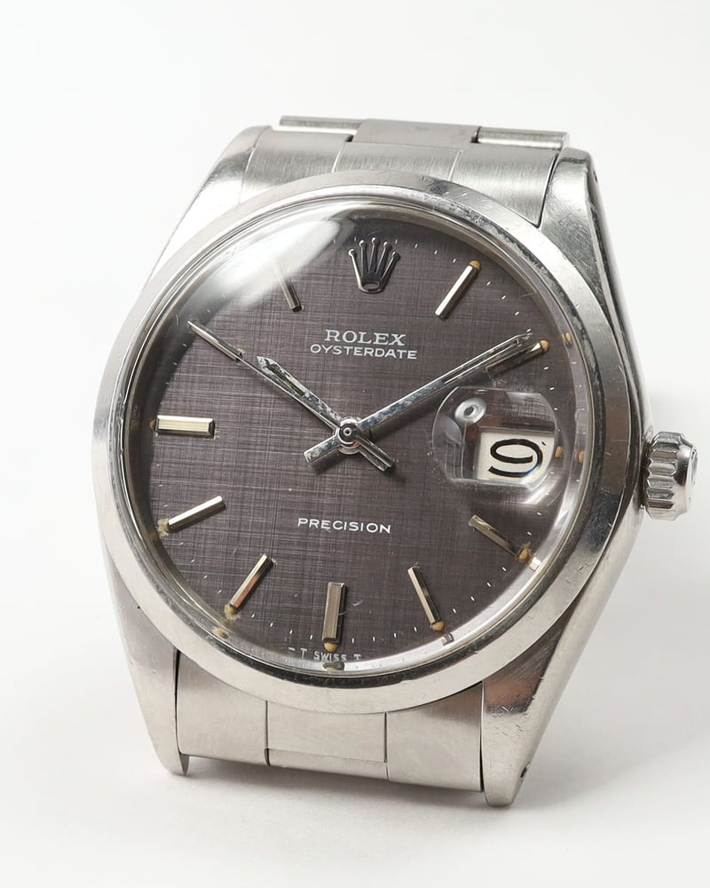 Rolex Oysterdate Precision 34mm Ref 6694 Very Rare Linen Dial 1970 Watch