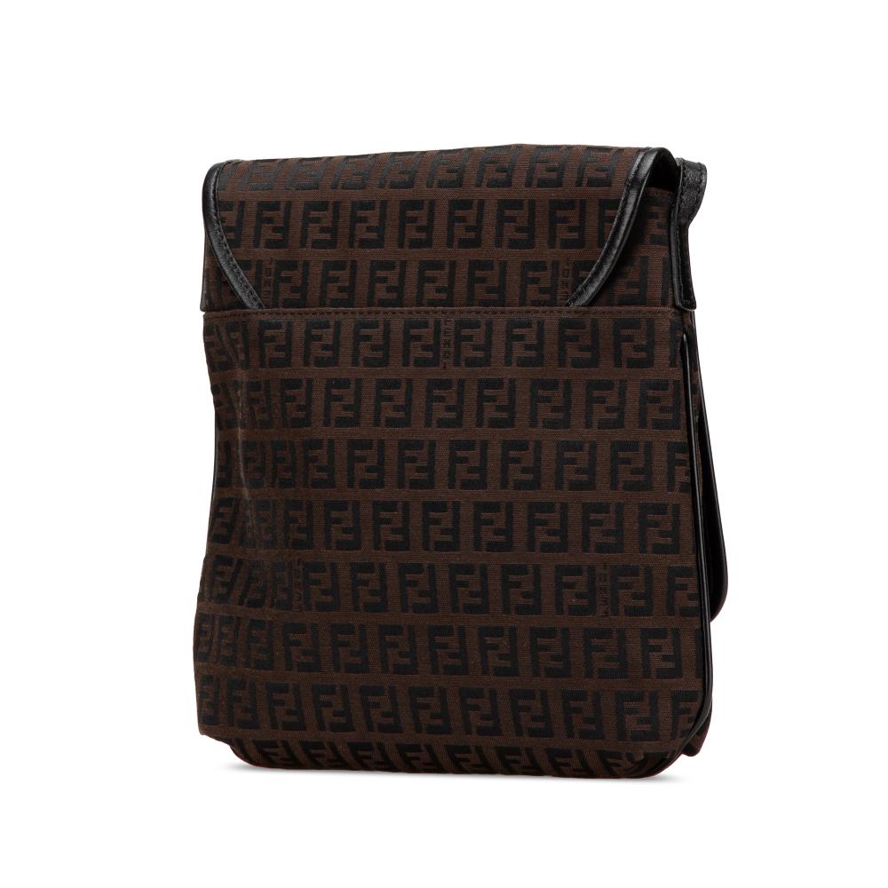 Fendi B Fendi Brown Dark Brown Canvas Fabric Zucchino Crossbody Italy