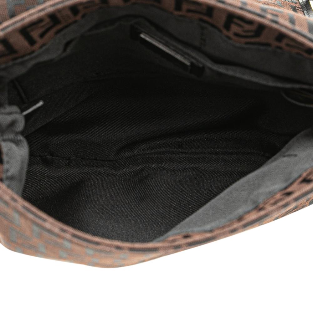 Fendi B Fendi Brown Dark Brown Canvas Fabric Zucchino Crossbody Italy
