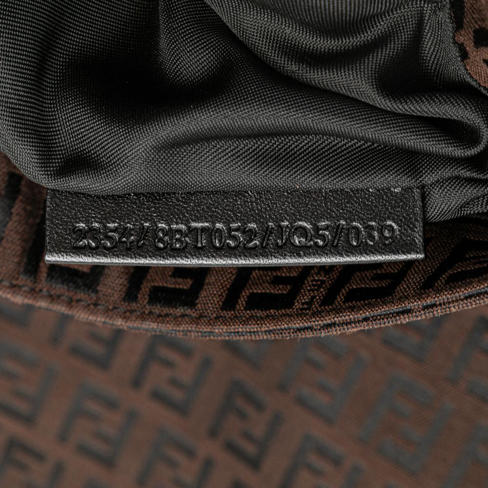 Fendi B Fendi Brown Dark Brown Canvas Fabric Zucchino Crossbody Italy
