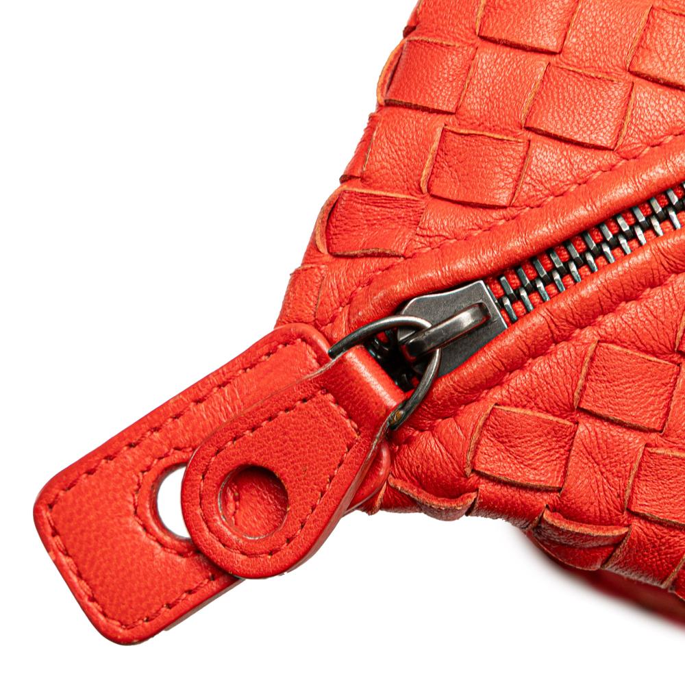 Bottega Veneta B Bottega Veneta Red Nappa Leather Leather Nappa Intrecciato Montaigne Shoulder Bag Italy