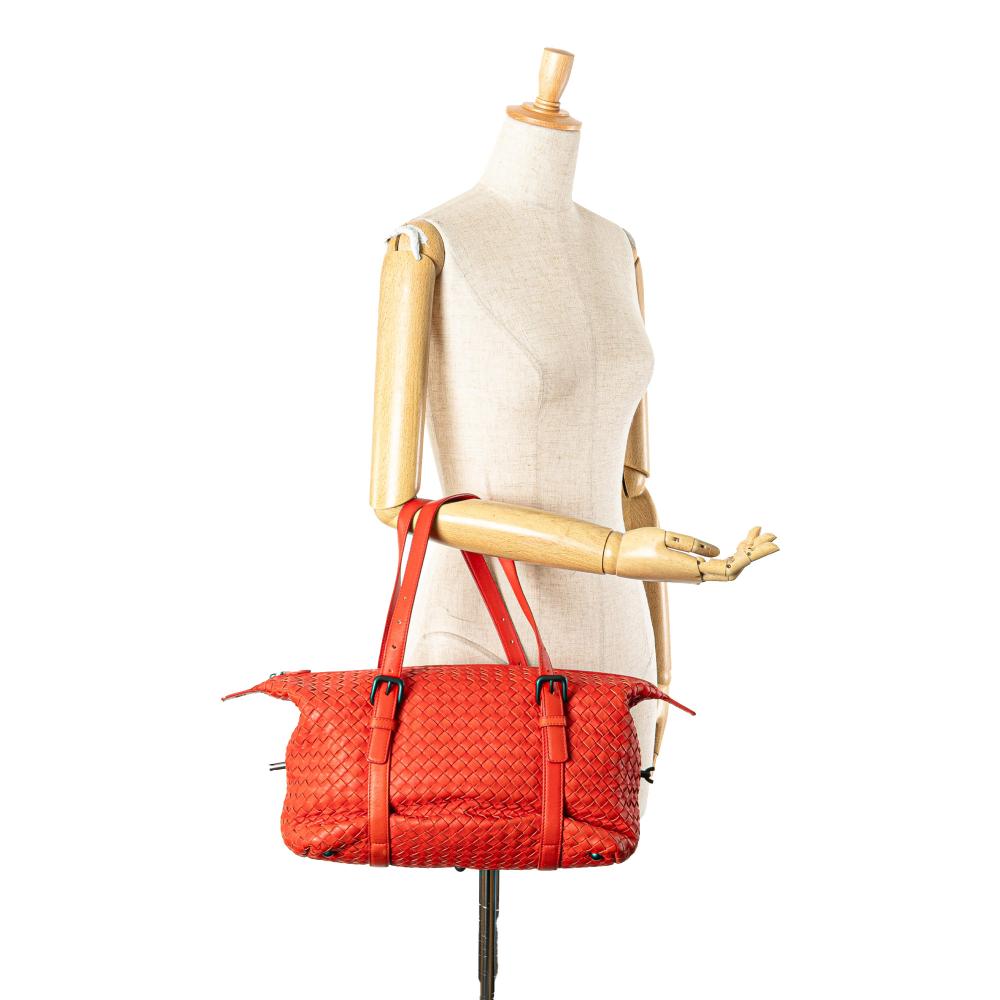 Bottega Veneta B Bottega Veneta Red Nappa Leather Leather Nappa Intrecciato Montaigne Shoulder Bag Italy