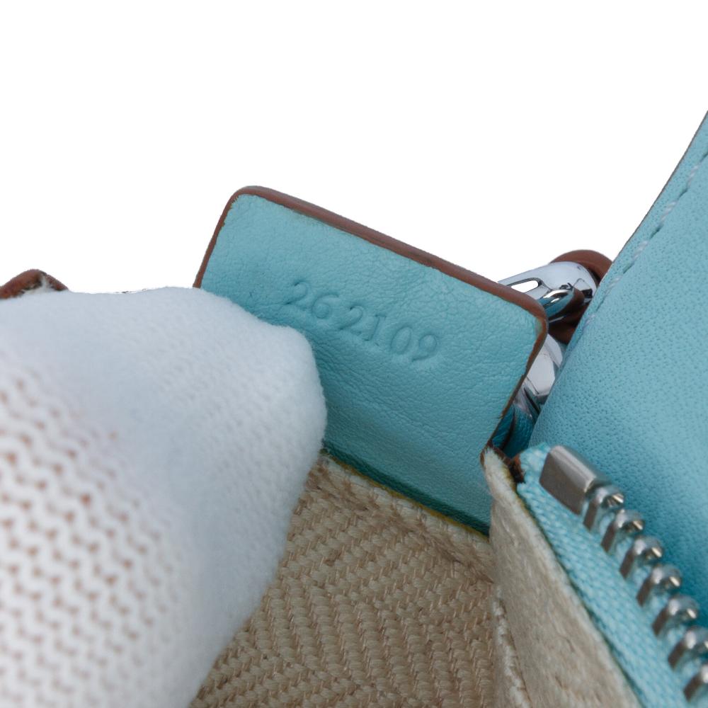 Loewe AB LOEWE Blue Turquoise Calf Leather Nano skin Puzzle Satchel Spain