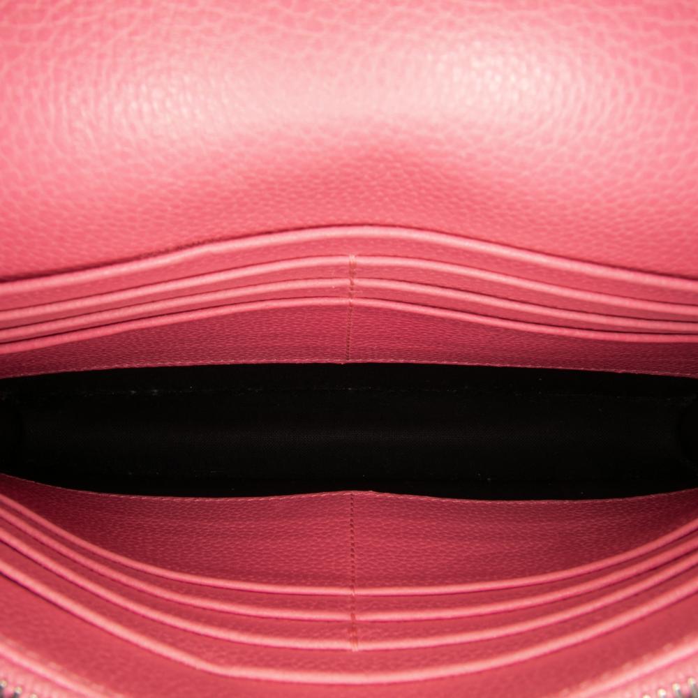 Balenciaga B Balenciaga Pink Calf Leather Grained skin Motocross Classic Wallet on Chain Italy