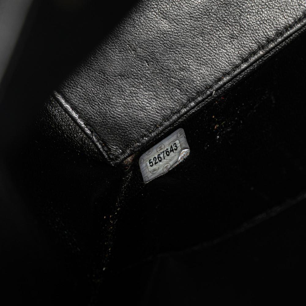 Chanel B Chanel Black Lambskin Leather Leather Lambskin Embroidered Logo Tote France