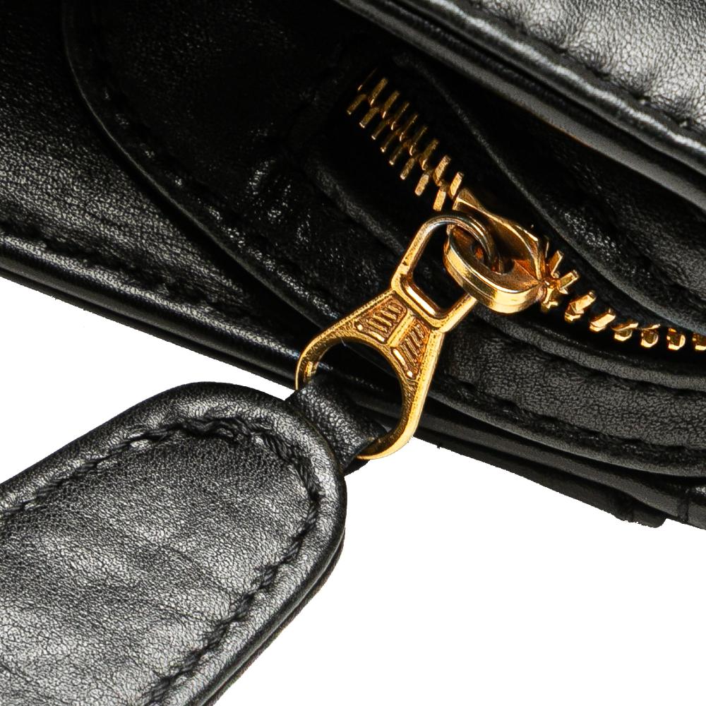 Chanel B Chanel Black Lambskin Leather Leather Lambskin Embroidered Logo Tote France