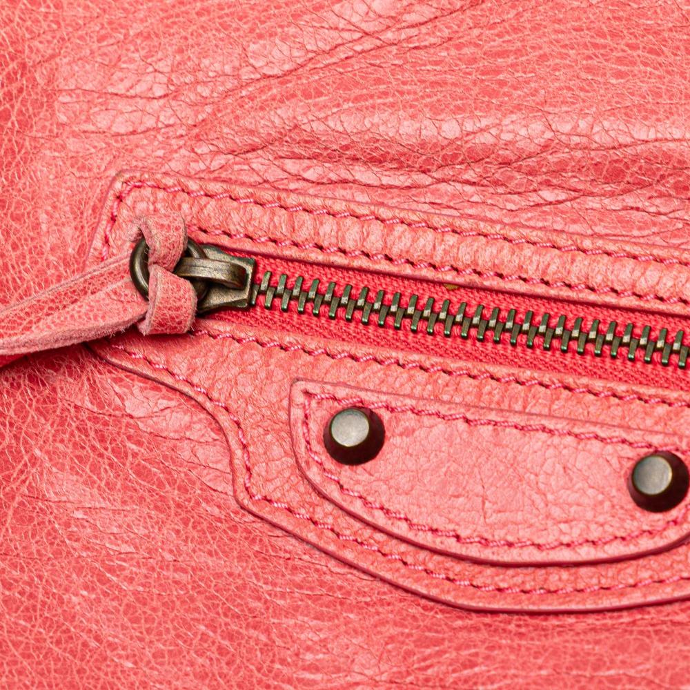 Balenciaga B Balenciaga Pink Lambskin Leather Leather Lambskin Motocross Move On Drawstring Pouch Italy