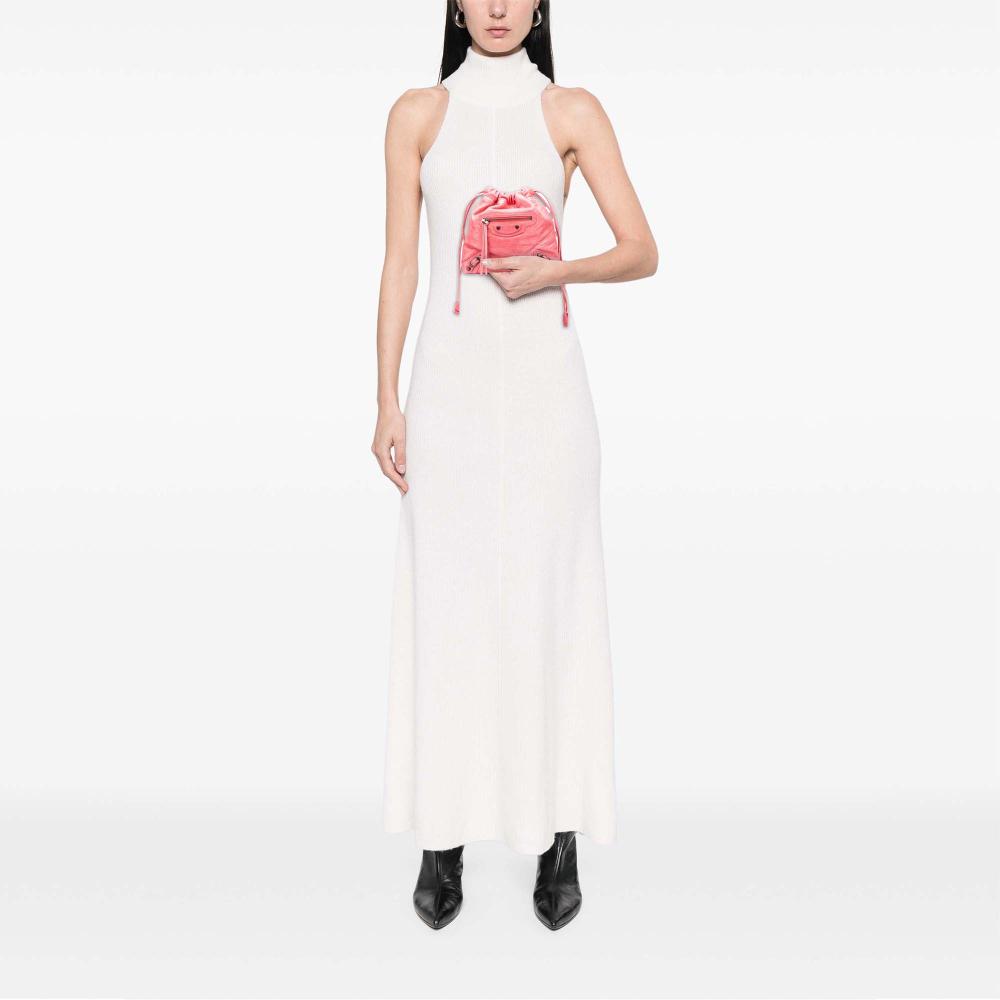 Balenciaga B Balenciaga Pink Lambskin Leather Leather Lambskin Motocross Move On Drawstring Pouch Italy