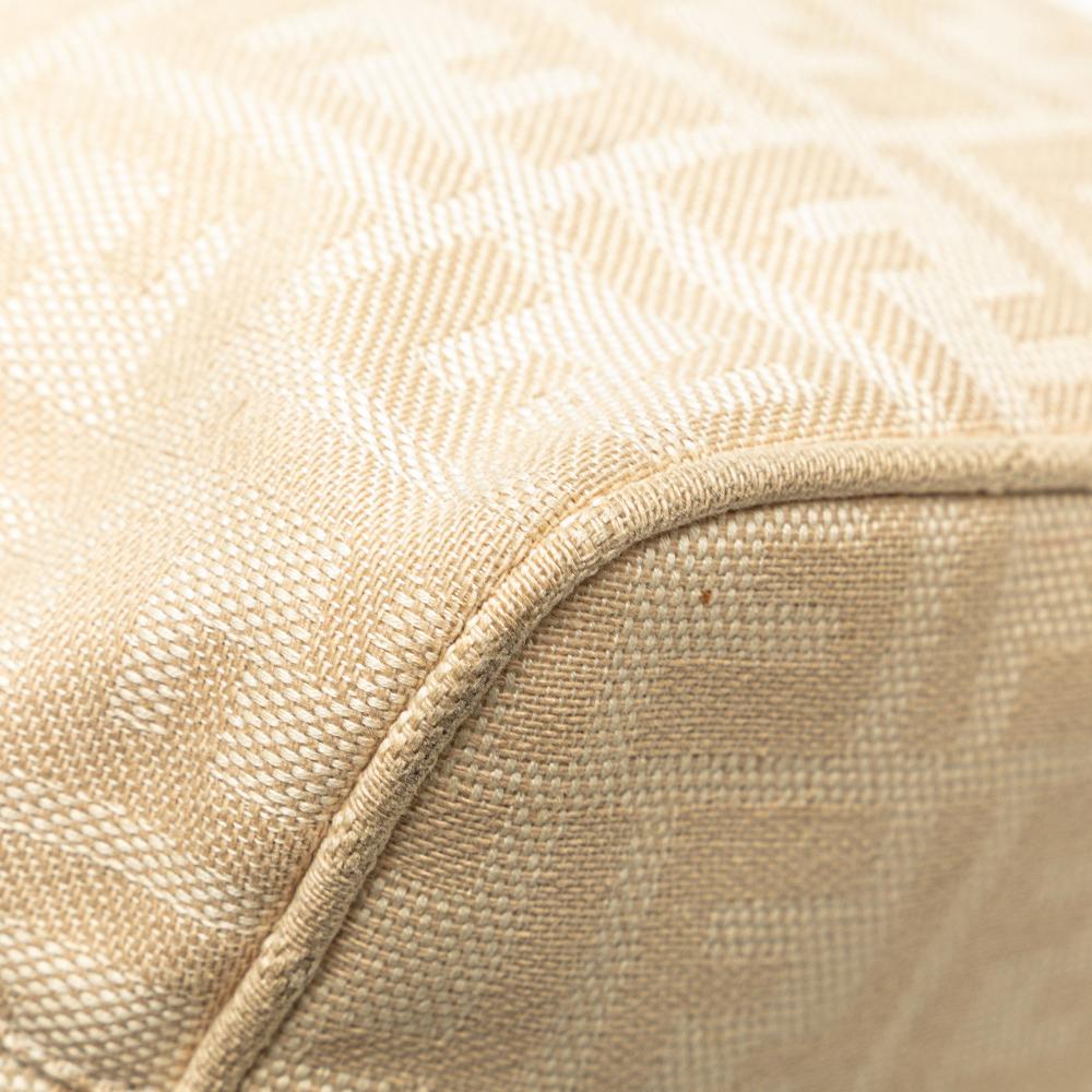 Fendi B Fendi Brown Beige Canvas Fabric Zucca Shoulder Bag Italy