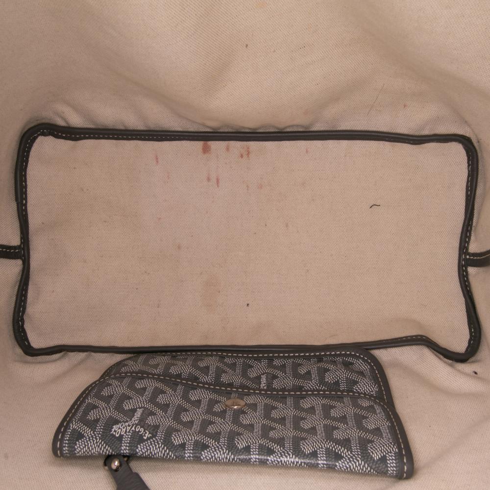 Goyard B Goyard Gray Coated Canvas Fabric Goyardine Saint Louis PM France