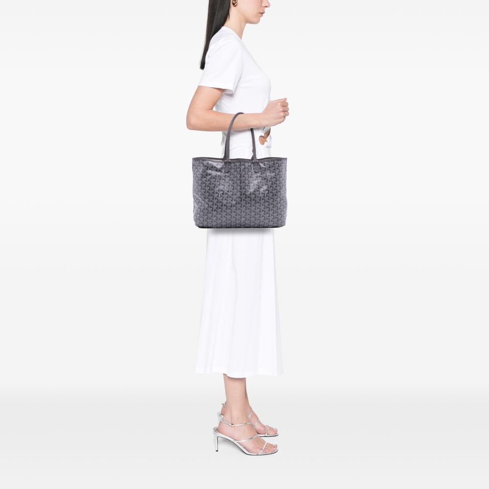 Goyard B Goyard Gray Coated Canvas Fabric Goyardine Saint Louis PM France