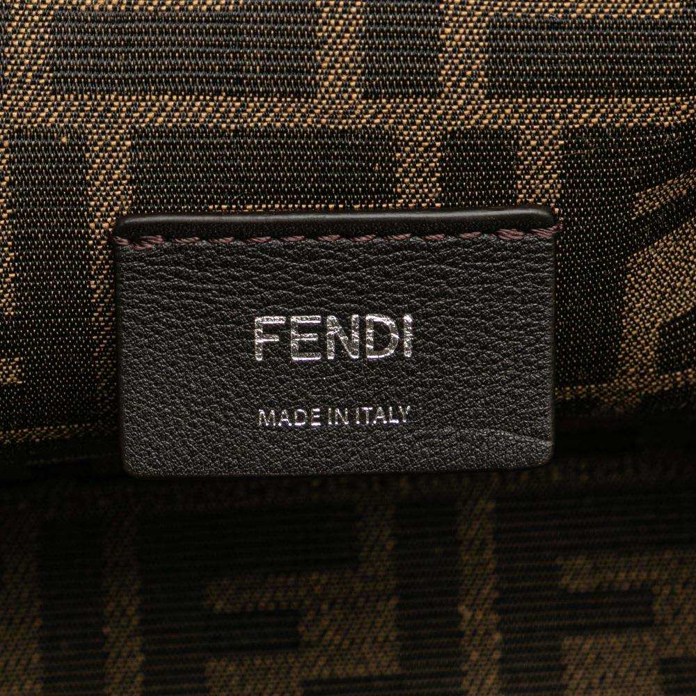 Fendi B Fendi Brown Suede Leather Small Fendi First and Striped Crossbody Italy