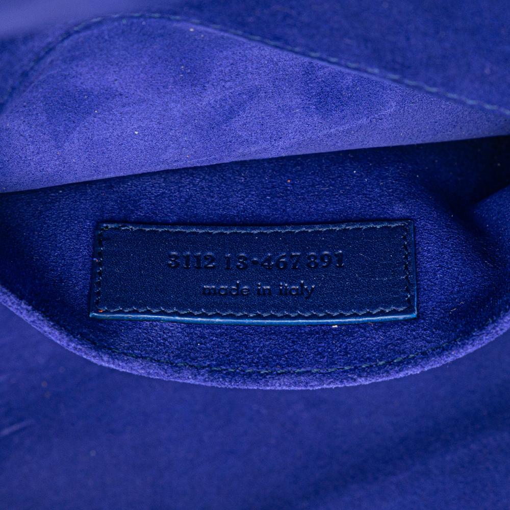 Saint Laurent B Saint Laurent Blue Calf Leather Chyc Ligne Clutch Italy