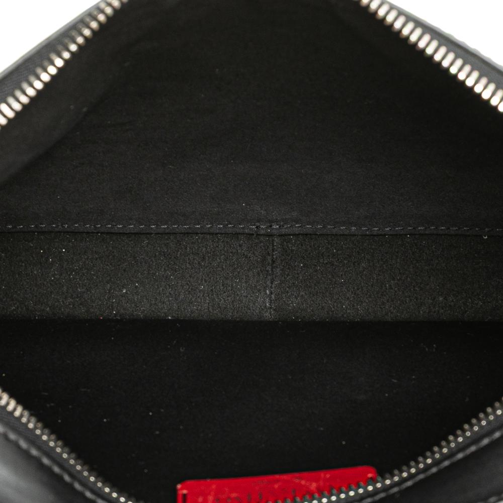 Valentino AB Valentino Black Calf Leather VLTN Belt Bag Italy