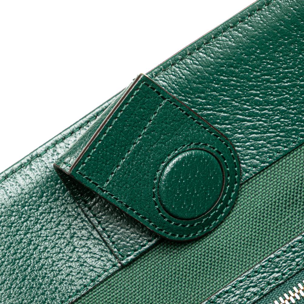 Gucci Brown 100th Anniversary Medium GG Canvas Embroidered Flower Ophidia Tote Italy