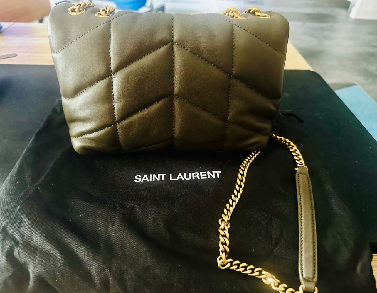 Yves Saint Laurent Ysl mini bag ( mono ) cuir, agneu, pleine fleur aniline
