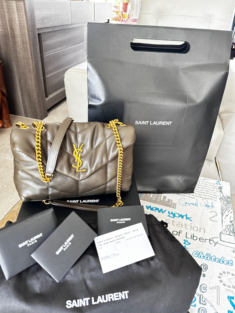 Yves Saint Laurent Ysl mini bag ( mono ) cuir, agneu, pleine fleur aniline