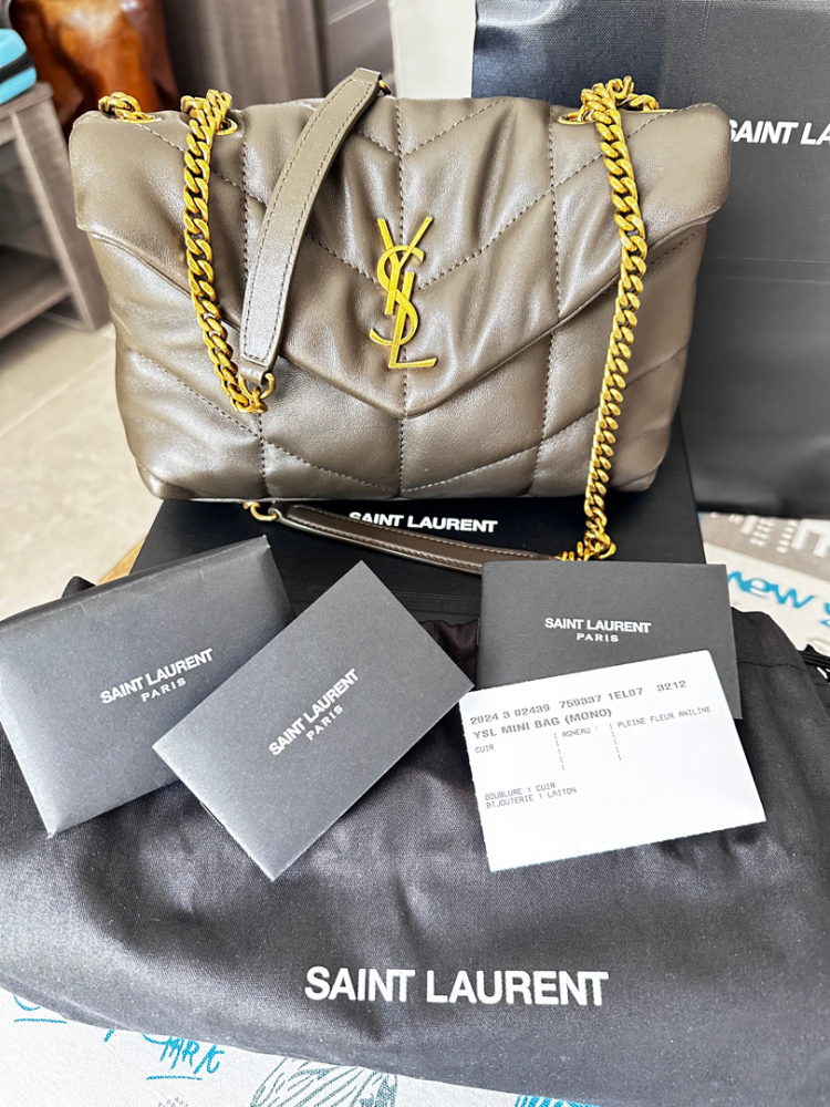 Yves Saint Laurent Ysl mini bag ( mono ) cuir, agneu, pleine fleur aniline
