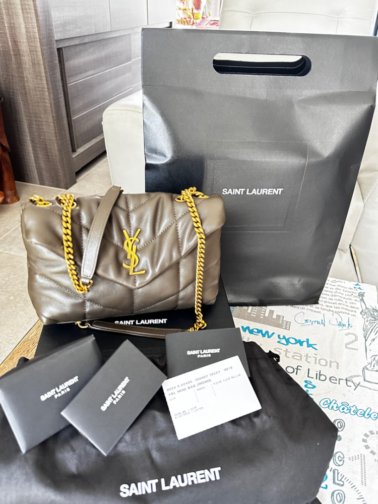 Yves Saint Laurent Ysl mini bag ( mono ) cuir, agneu, pleine fleur aniline