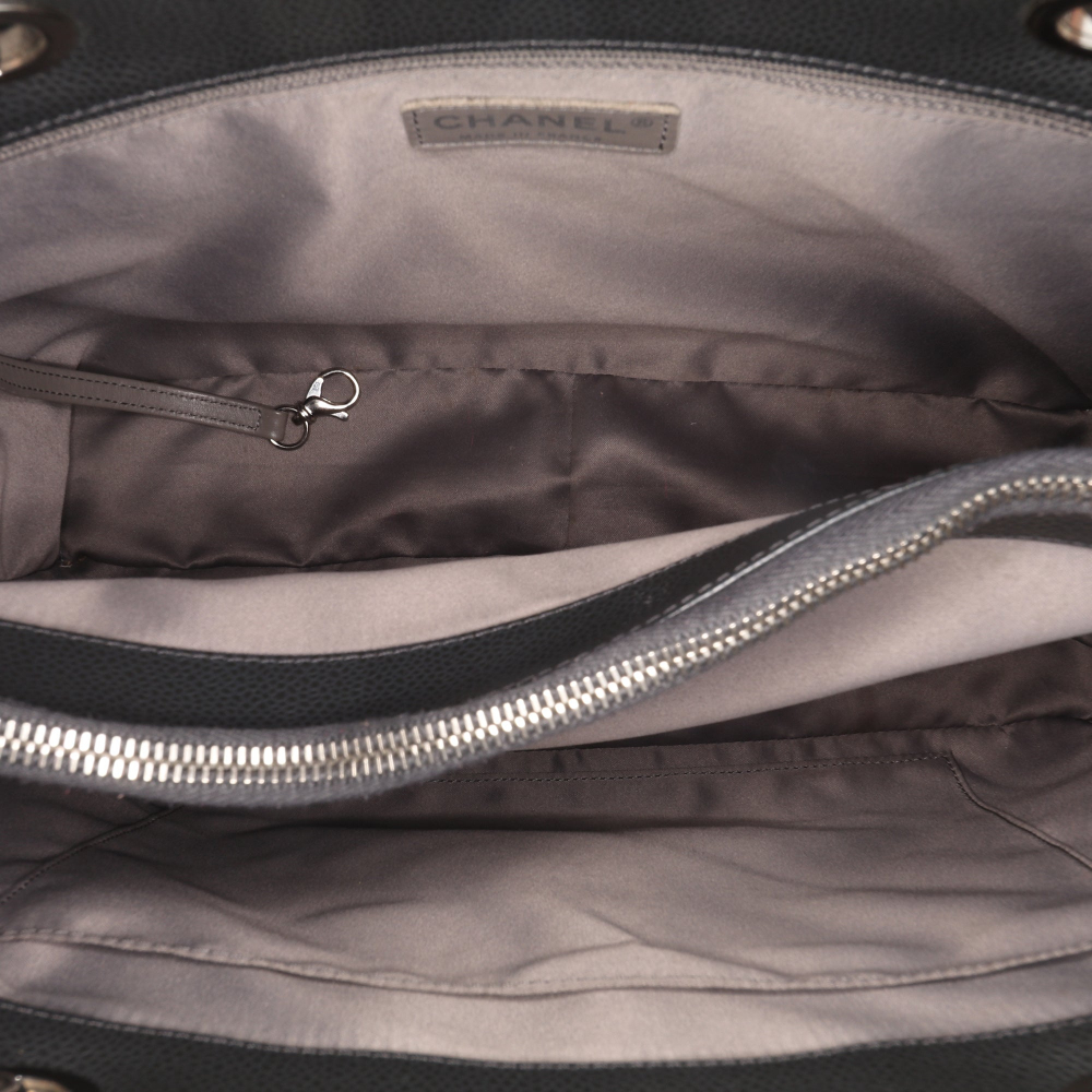 Chanel GST Quilted Caviar Leather Shopper Bag Black