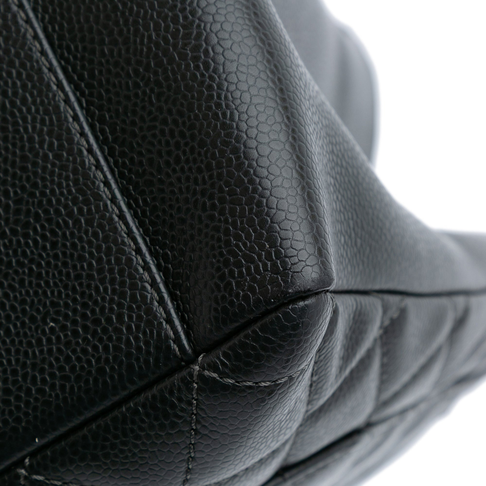 Chanel GST Quilted Caviar Leather Shopper Bag Black