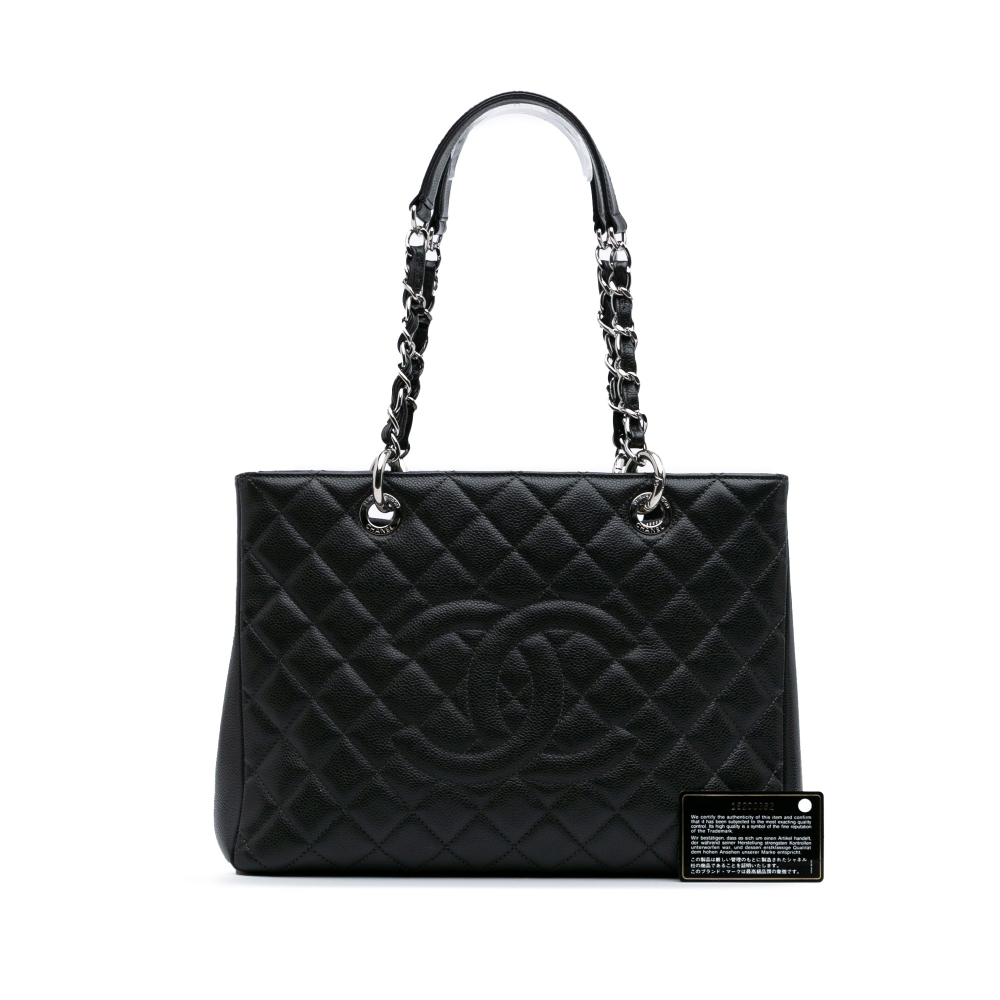 Chanel GST Quilted Caviar Leather Shopper Bag Black