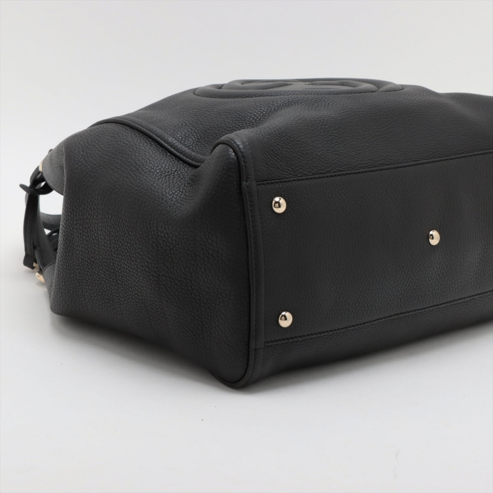 Gucci Soho Medium Leather Hobo Shoulder Bag Black