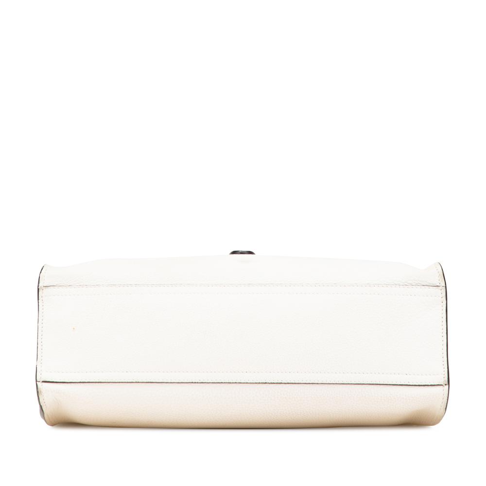 Gucci B Gucci White Calf Leather Small Grained skin Soft Jackie Tote Italy