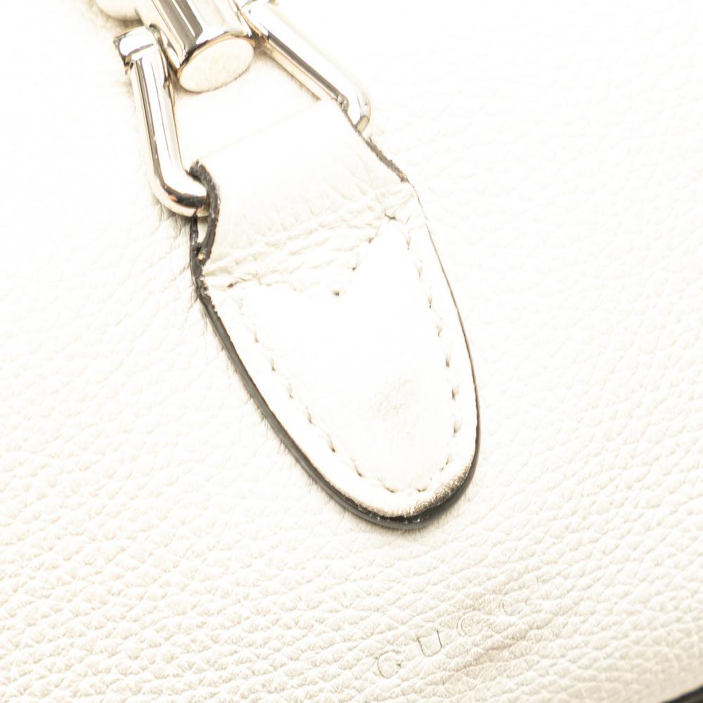 Gucci B Gucci White Calf Leather Small Grained skin Soft Jackie Tote Italy