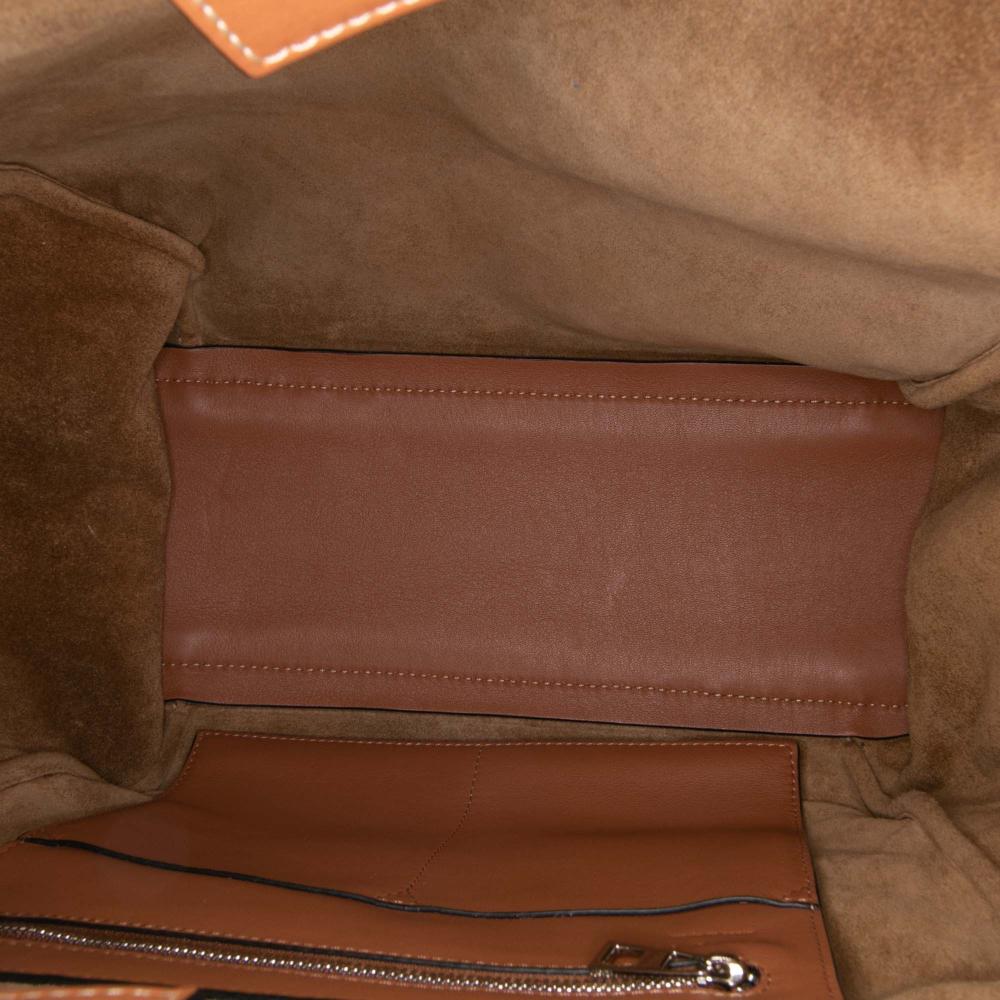 Loewe B LOEWE Brown Light Beige Canvas Fabric Medium Flamenco Knot Tote Spain