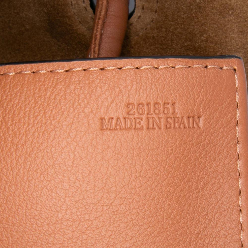 Loewe B LOEWE Brown Light Beige Canvas Fabric Medium Flamenco Knot Tote Spain