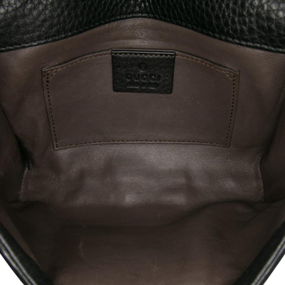 Gucci AB Gucci Black Calf Leather Small Studded Miss Bamboo Crossbody Italy