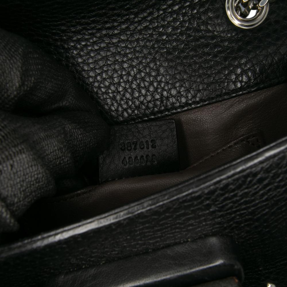 Gucci AB Gucci Black Calf Leather Small Studded Miss Bamboo Crossbody Italy