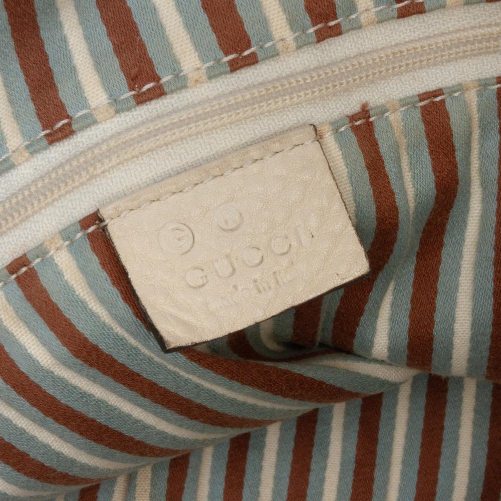 Gucci B Gucci Gray with White Canvas Fabric GG Tote Italy