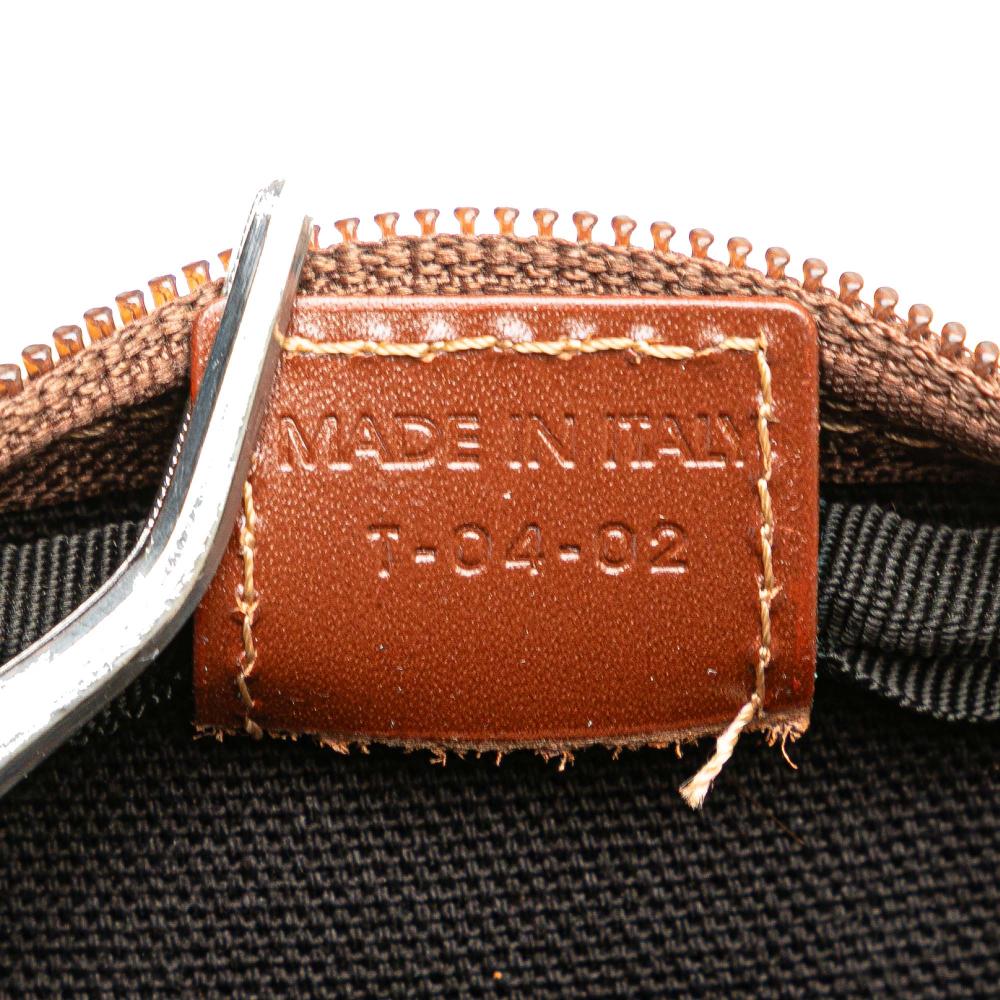 Burberry B Burberry Brown Beige Coated Canvas Fabric Haymarket Check Crossbody Italy