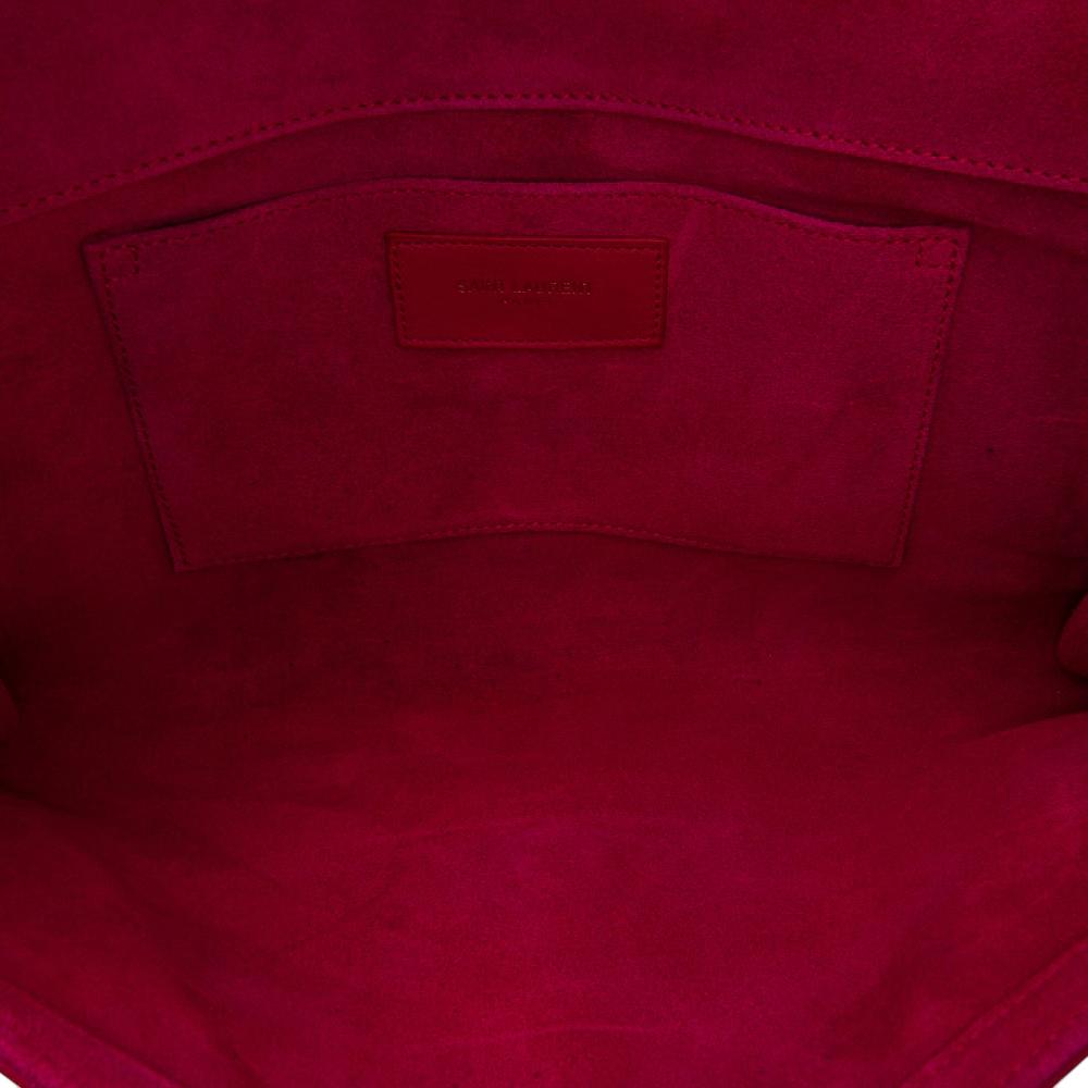 Saint Laurent B Saint Laurent Pink Dark Pink Calf Leather Chyc Ligne Clutch Italy
