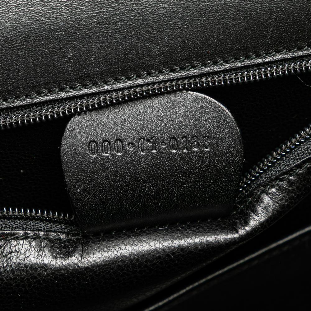 Gucci B Gucci Black Calf Leather skin Bamboo Night Italy