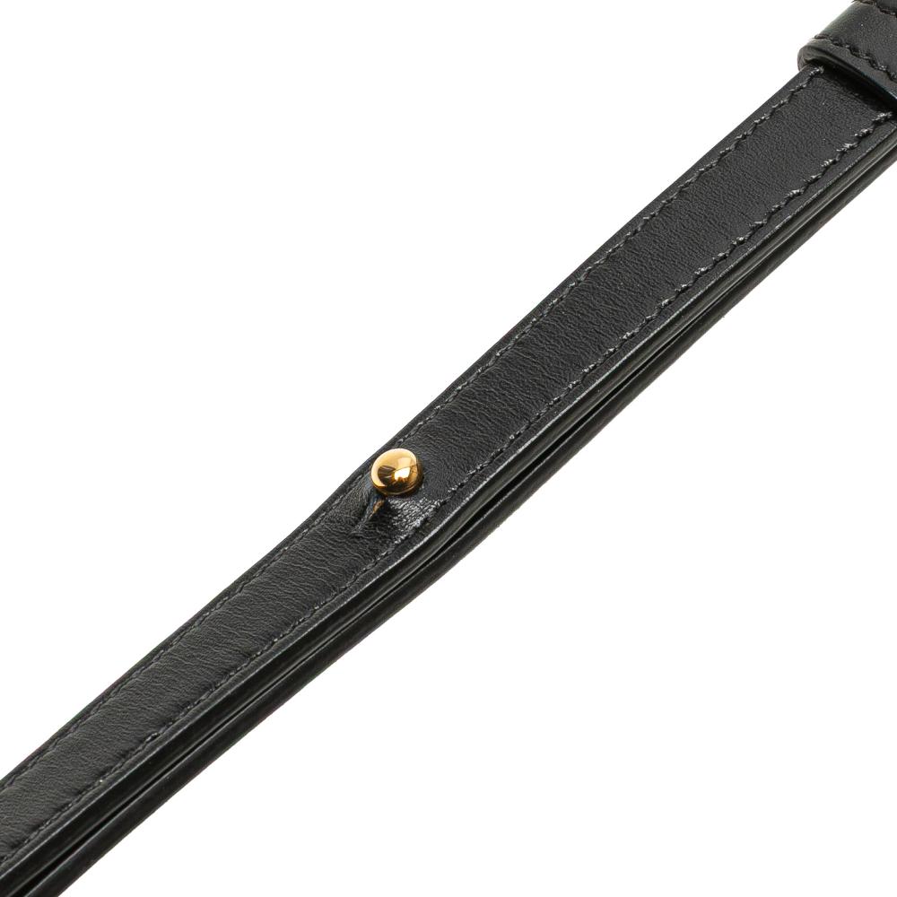 Celine AB Celine Black Calf Leather Small skin Cuir Triomphe Oval Crossbody Italy