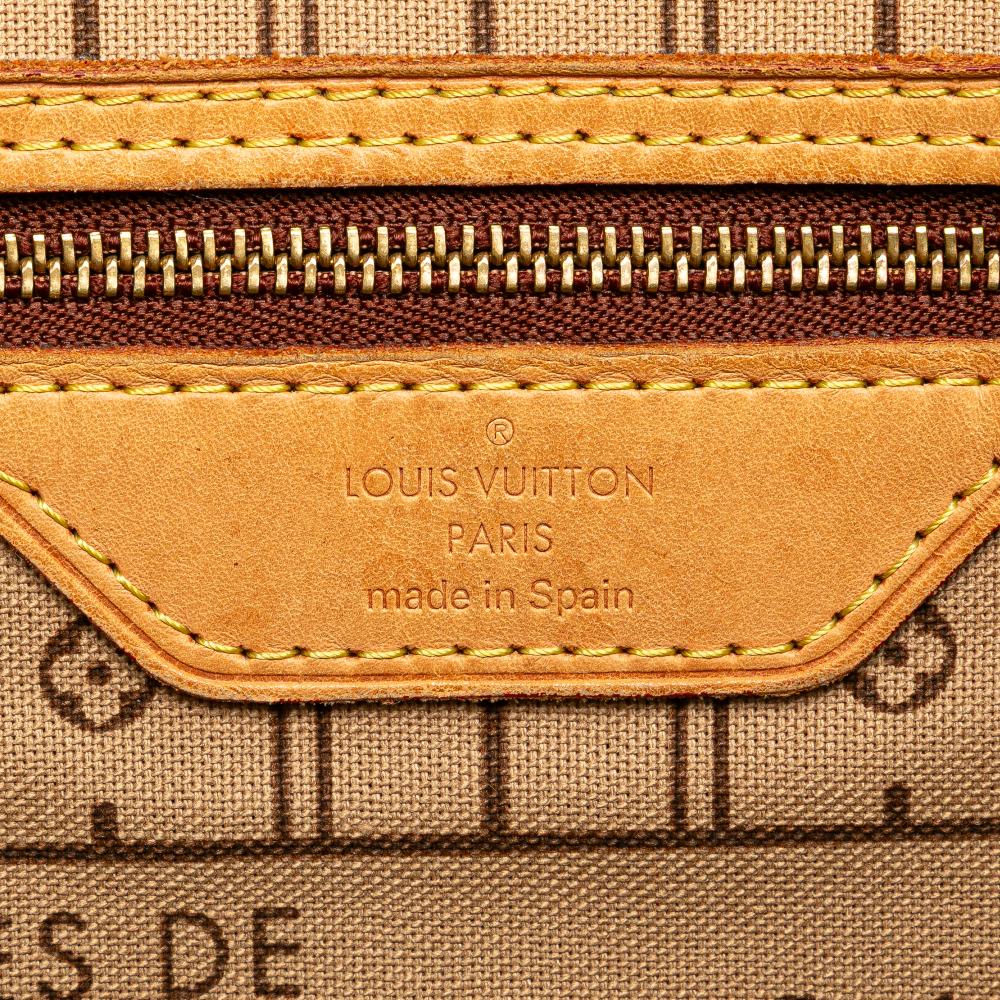 Louis Vuitton B Louis Vuitton Brown Monogram Canvas Canvas Monogram Neverfull MM Spain