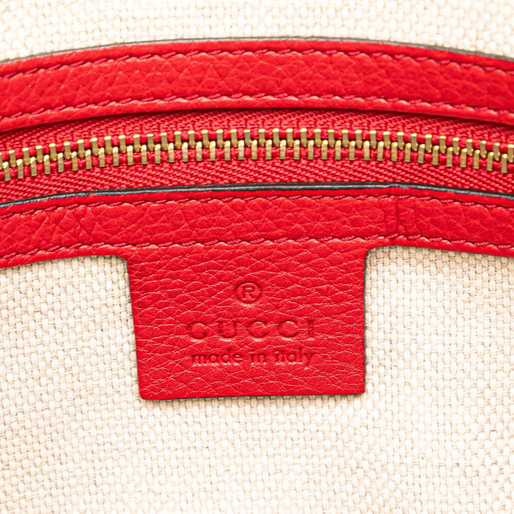 Gucci AB Gucci Red Calf Leather Small Soho Cellarius Satchel Italy
