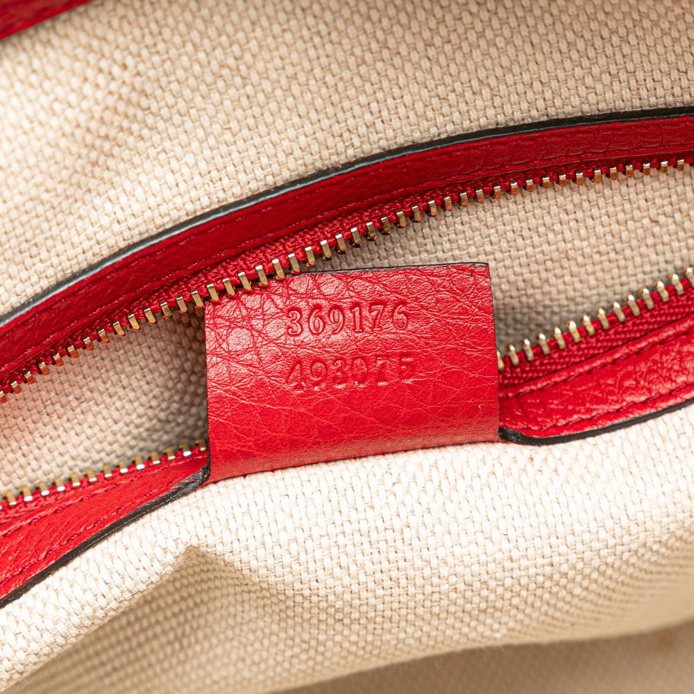 Gucci AB Gucci Red Calf Leather Small Soho Cellarius Satchel Italy