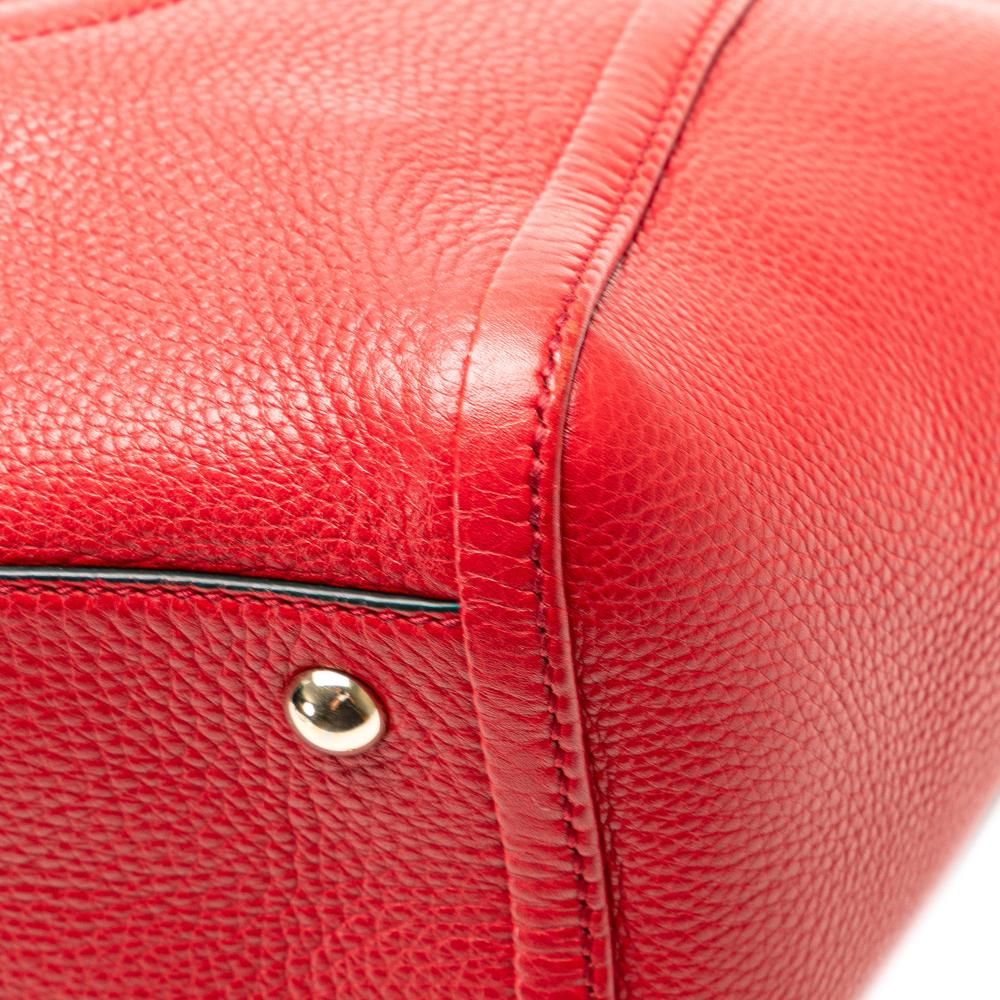 Gucci AB Gucci Red Calf Leather Small Soho Cellarius Satchel Italy