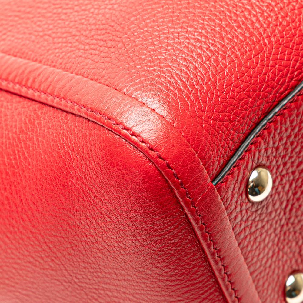 Gucci AB Gucci Red Calf Leather Small Soho Cellarius Satchel Italy